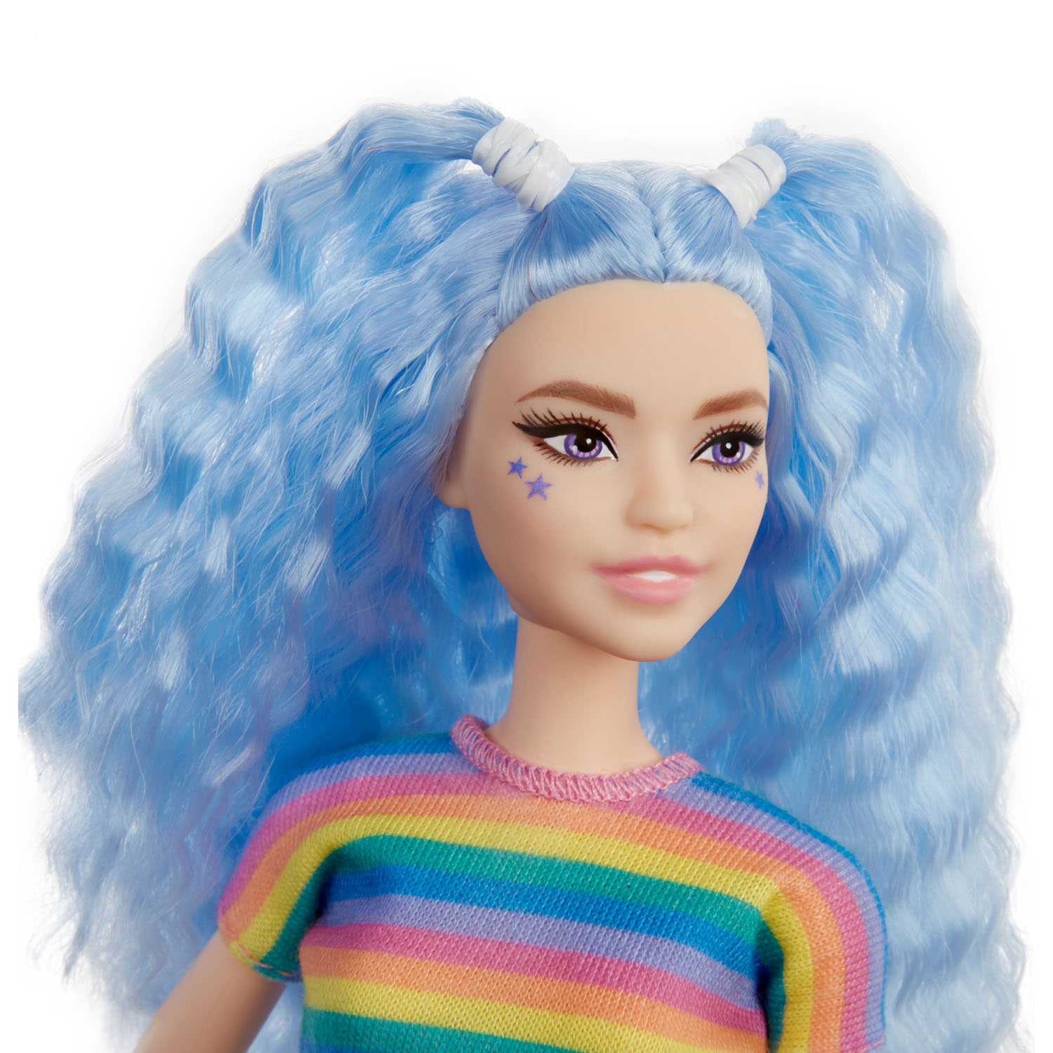 Barbie Fashionista-Puppe – Regenbogen-Top und schwarzer Rock