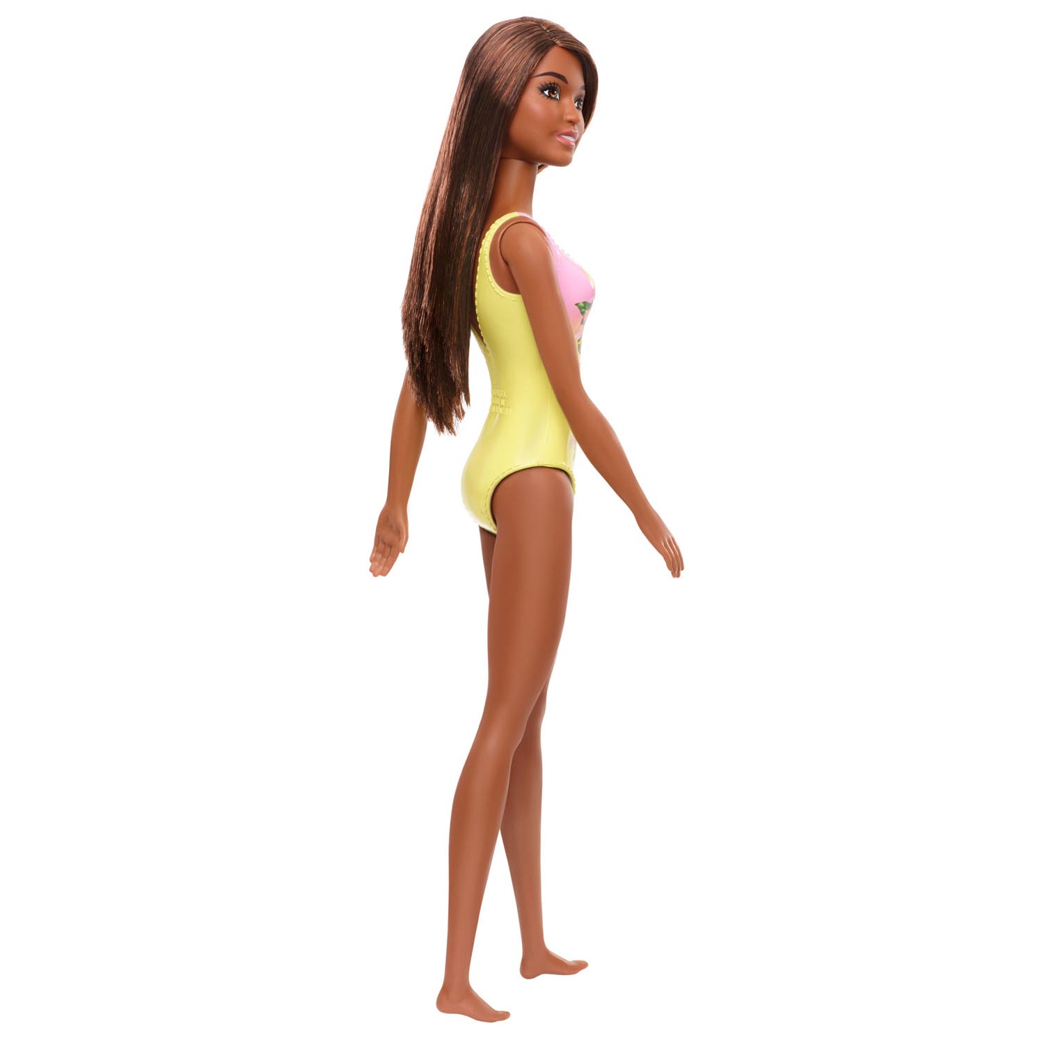 Barbiepop Beach Pop - Bruin Haar met Badpak Print