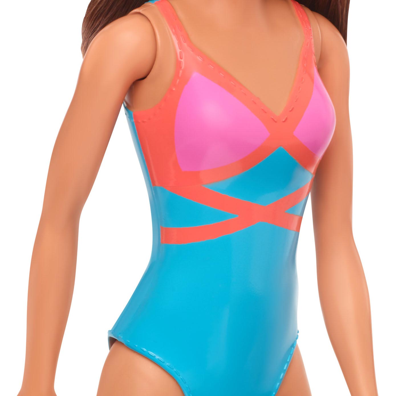 Barbie-Puppe Strandpuppe – Braunes Haar mit Badeanzug