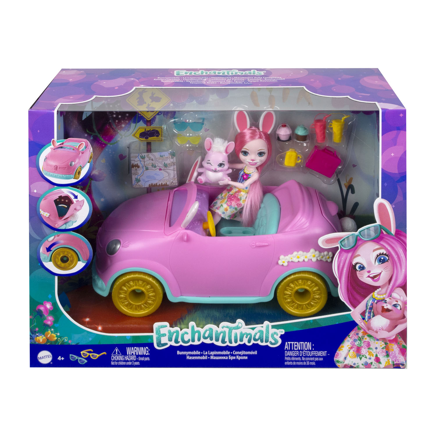 Enchantimals Kaninchen mit Fahrzeug