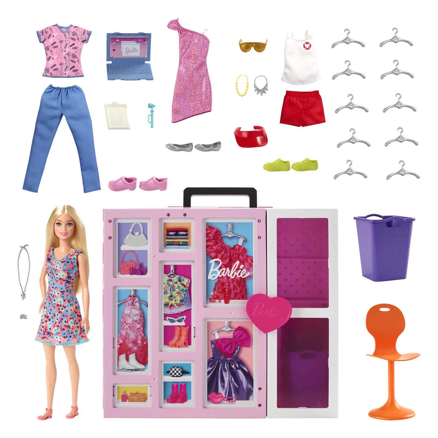 Barbie -Puppe mit Super-Garderobe