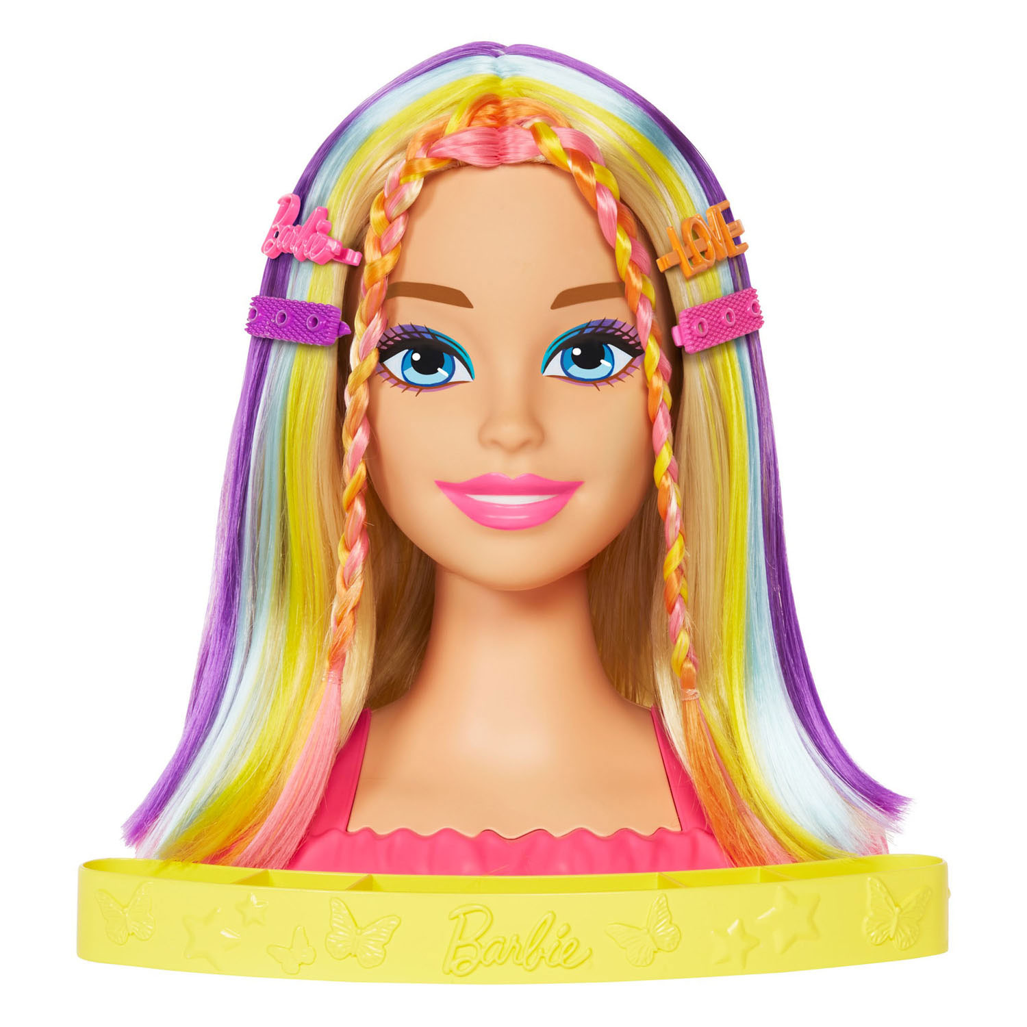 Barbie Neon Rainbow Hair Head Deluxe