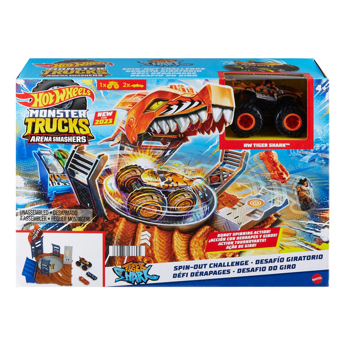 Hot Wheels Monster Trucks Arena Smash Spin-out Challenge Coffret de jeu