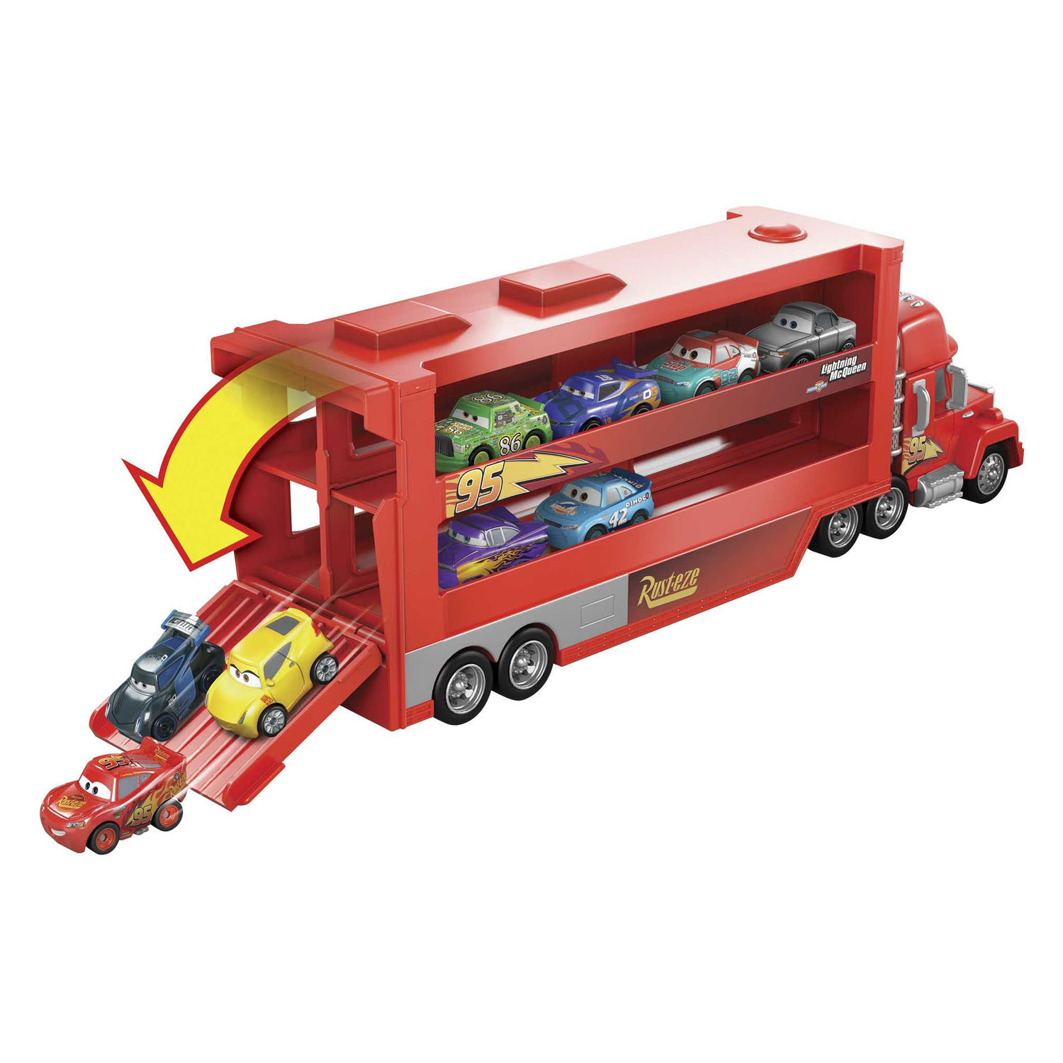 Disney Pixar Cars Mack Miniracers Transporter met 1 Miniracer