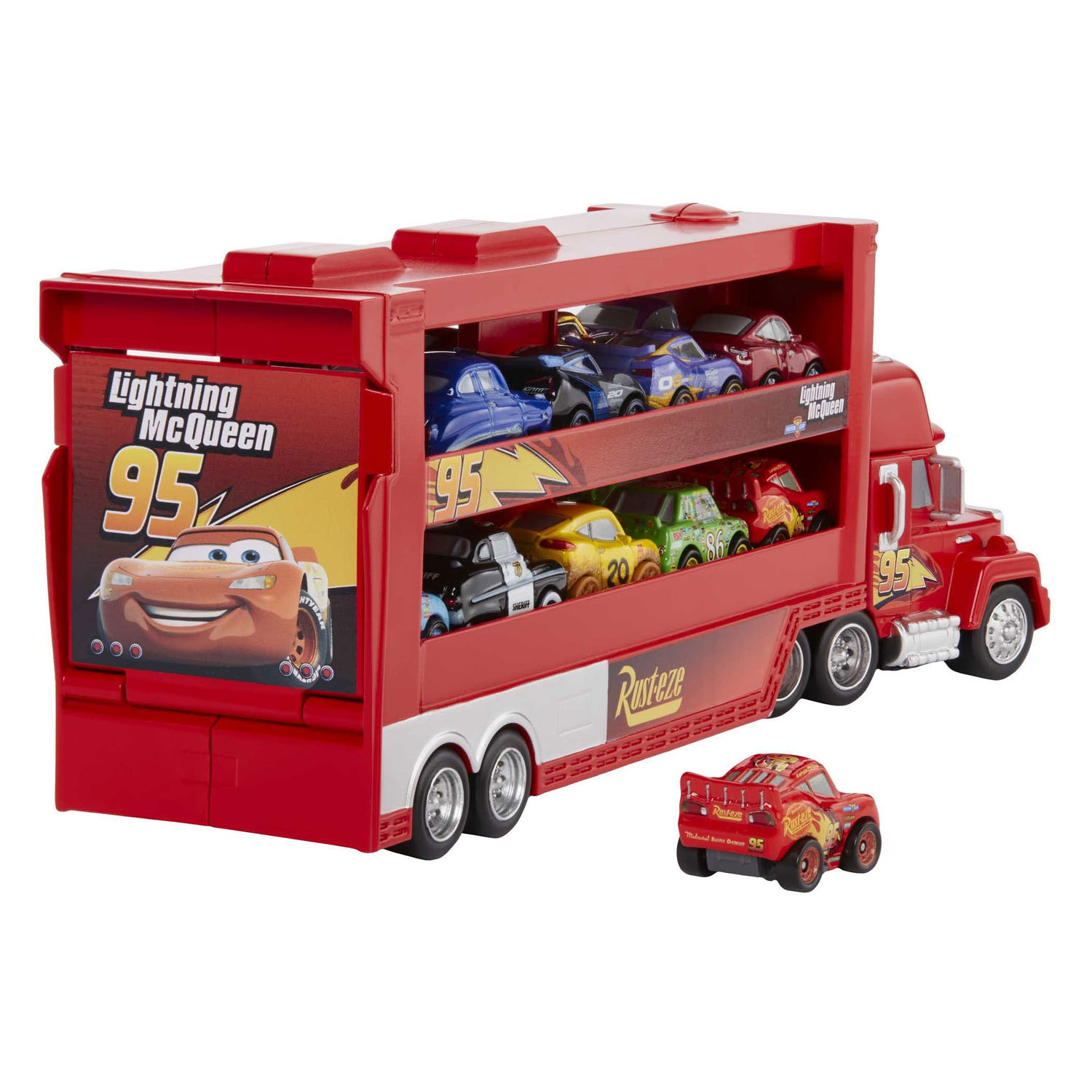 Disney Pixar Cars Mack Miniracers Transporter met 1 Miniracer