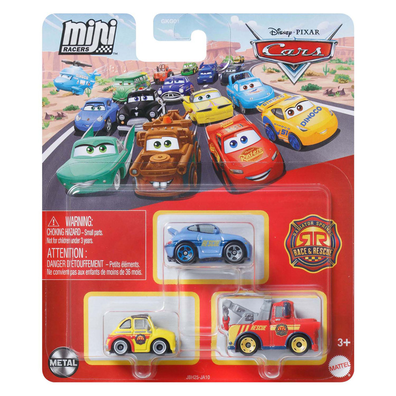 Disney Pixar Cars Mini Racers Auto's, 3st.