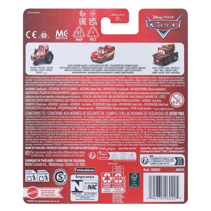 Disney Pixar Cars Mini Racers Auto's, 3st.