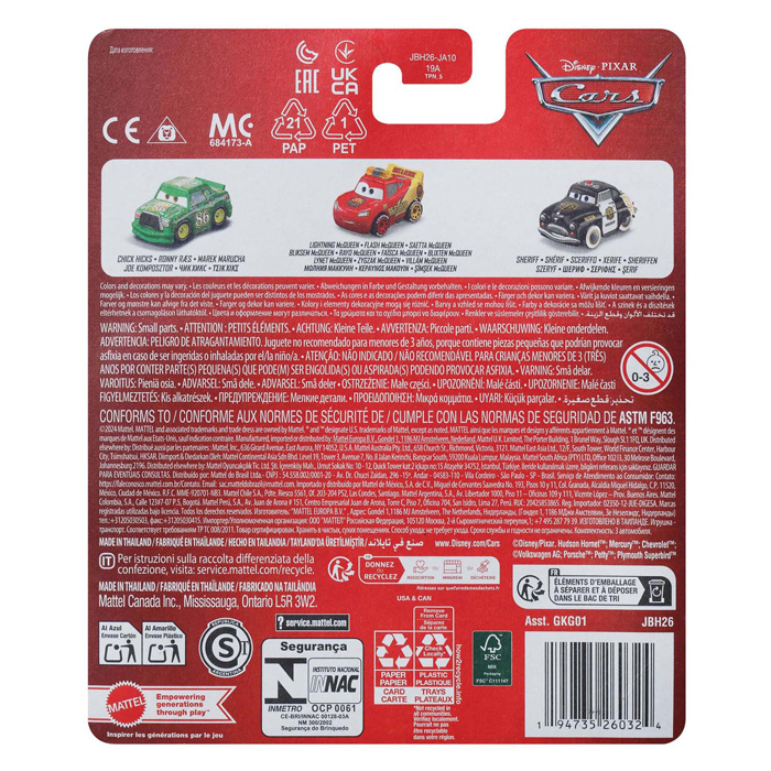 Disney Pixar Cars Mini Racers Auto's, 3st.