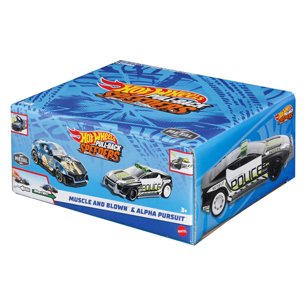 Hot Wheels Pull-Back-Rennwagen, 2-tlg.