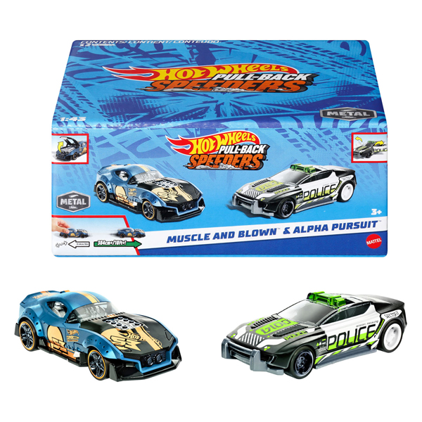 Hot Wheels Pull-back Raceauto's, 2st.