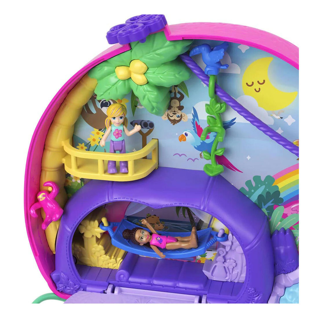 Polly Pocket Luiaardfamile 2-in-1 compacte speelset