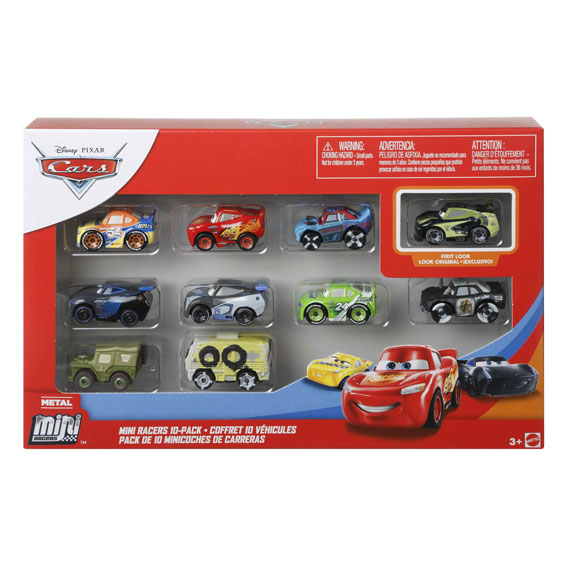 Disney Pixar Cars Mini Racers Voertuigen, 10st.