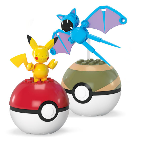 Ensemble de construction Pokémon Pikachu et Zubat Mega Construx, 40 pièces.