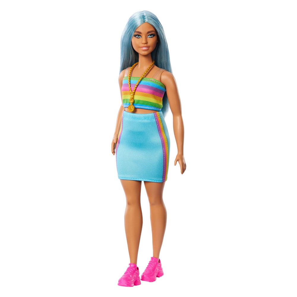 Barbie Fashionistas Modepop Regenboogtop en Groene Rok