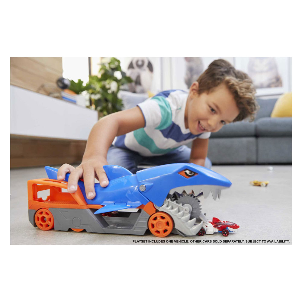 Hot Wheels - Coffret de transport Shark Chomp Transporter