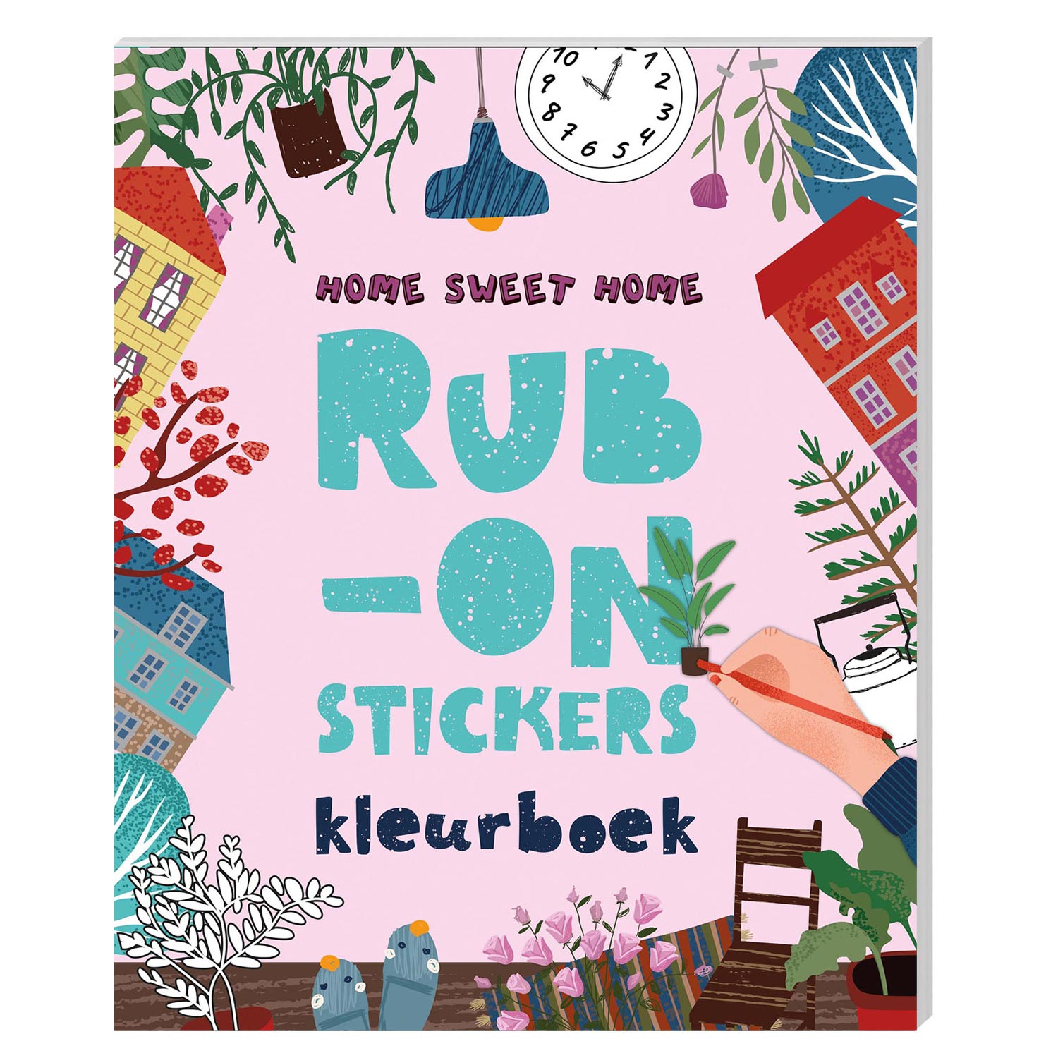 Rub-on-stickers Kleurboek - Home sweet home