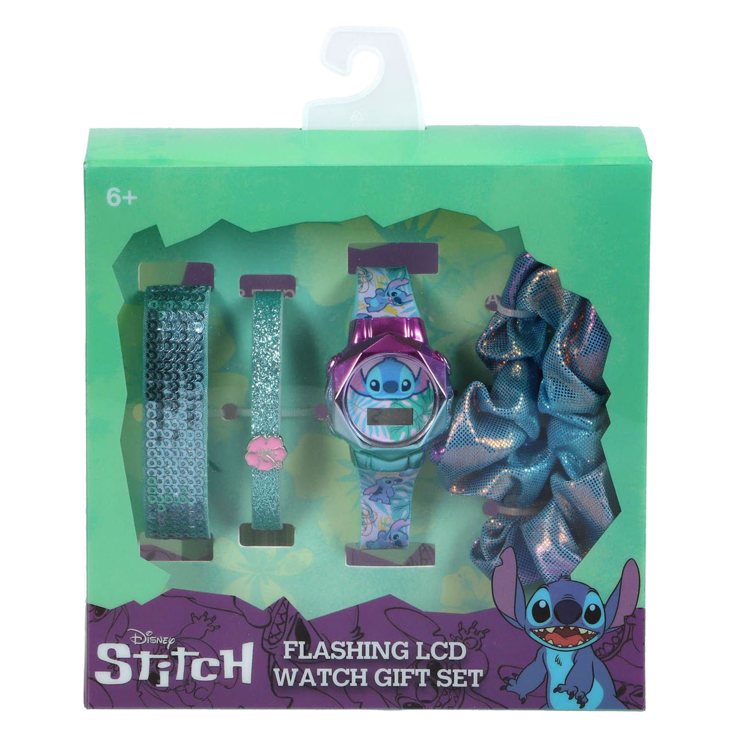 Stitch-Cadeauset met Horloge en Armband - 4dlg.