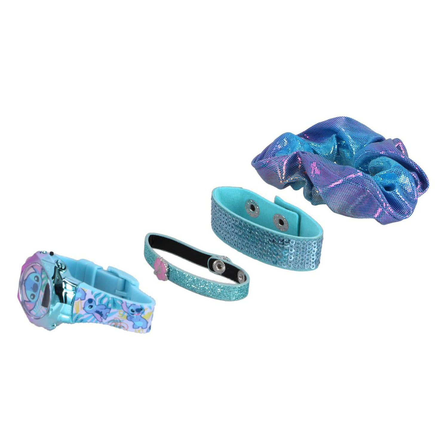 Stitch-Cadeauset met Horloge en Armband - 4dlg.