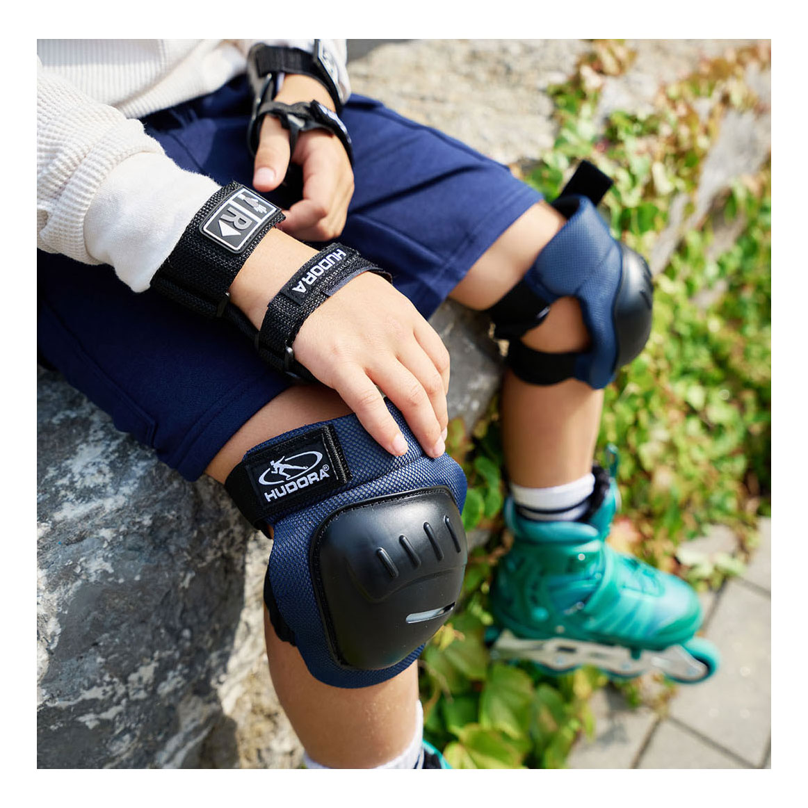 HUDORA Biomechanische Elleboog- en Kniebeschermer Set Comfort S - Blauw