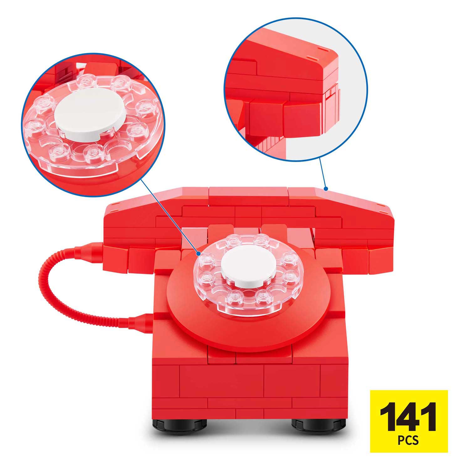 ZURU Max Premium Retro Telefoon Bouwset in Verrassingsbal - 141dlg.