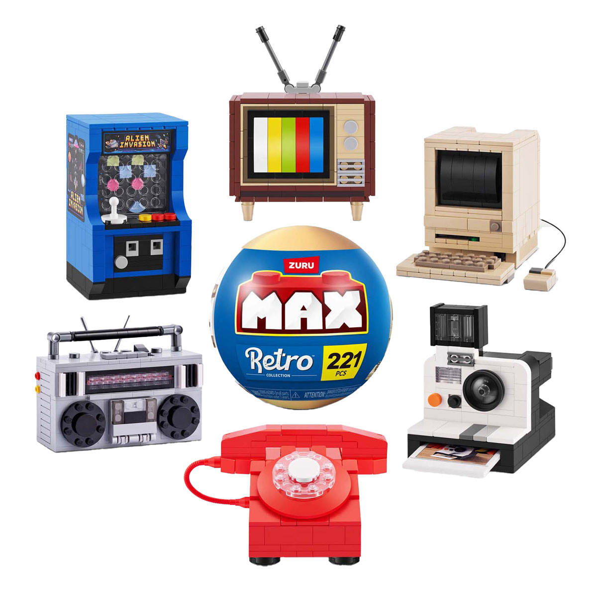 ZURU Max Premium Retro - Bouwspeelset in Verrassingsbal