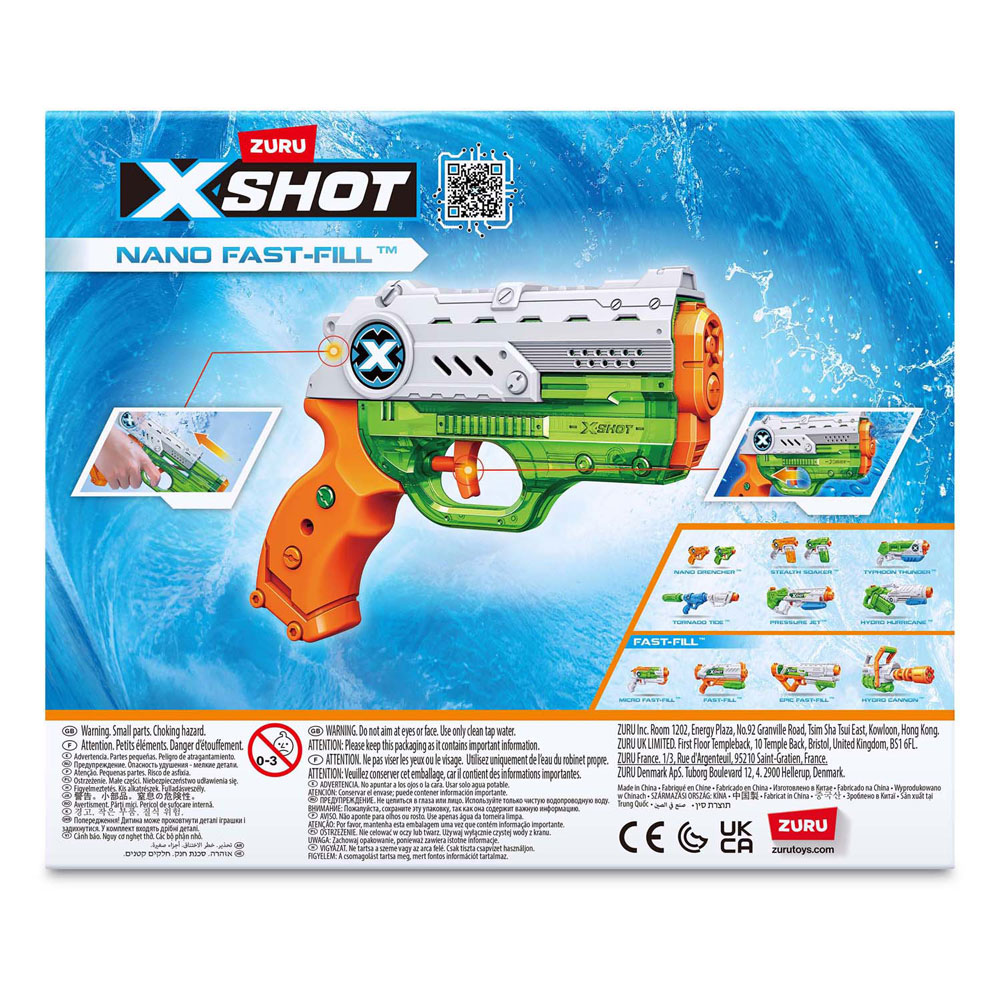 Pistolet à eau Zuru X-Shot Fast Fill Nano Blaster