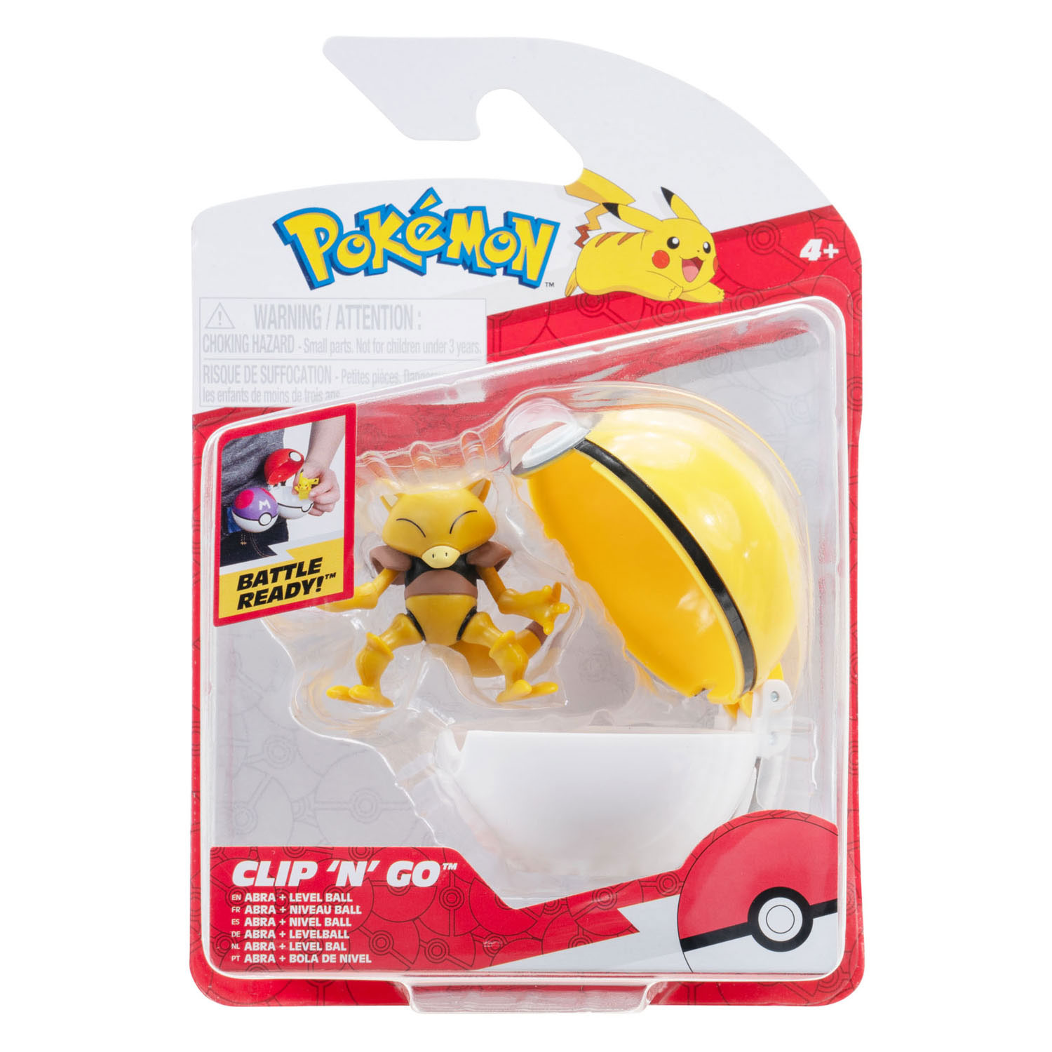 Pokémon Clip 'N' Go Abra und Level Ball Spielset, 2 Stück.