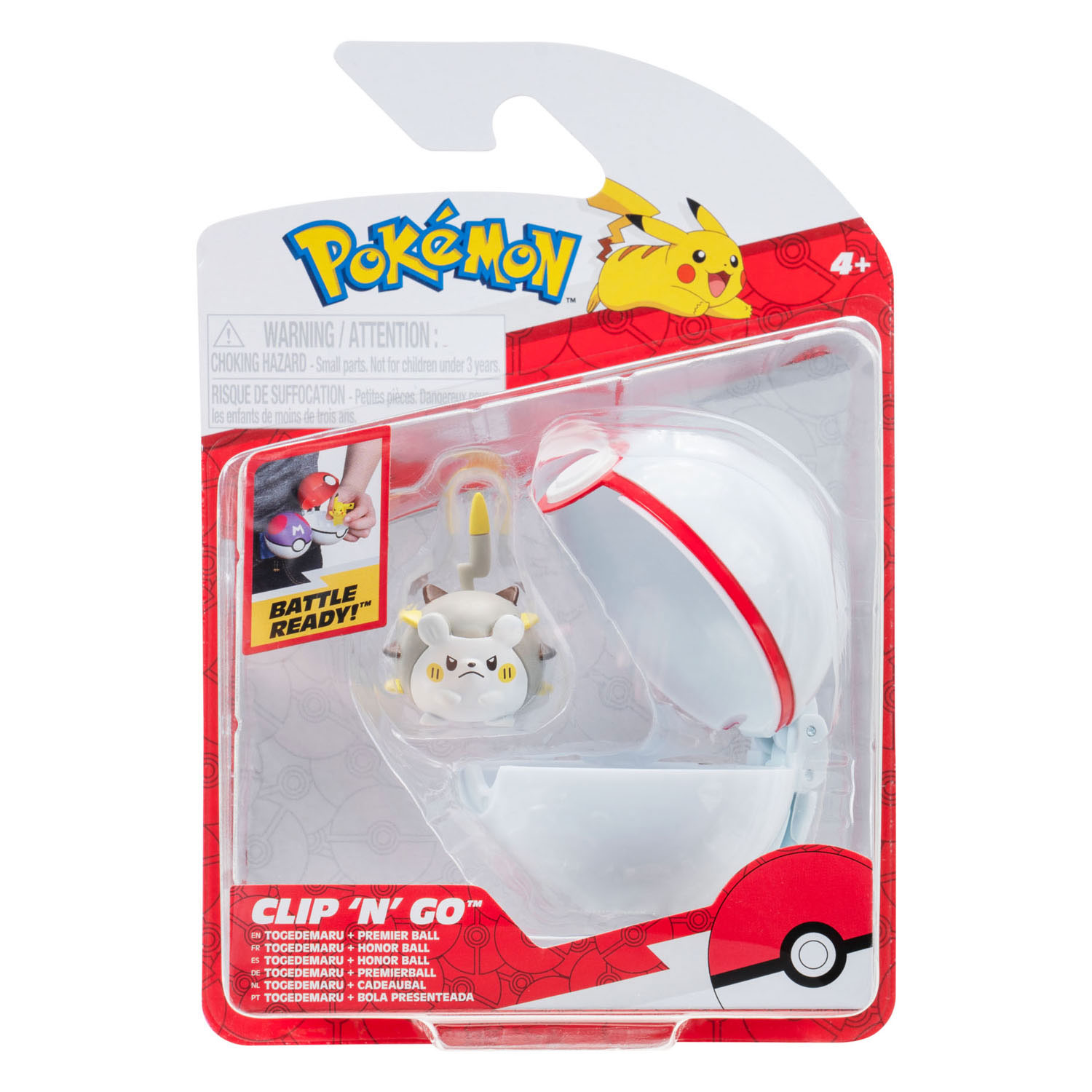 Pokémon Clip 'N' Go Togedemaru Premier Ball Playset, 2 pcs..