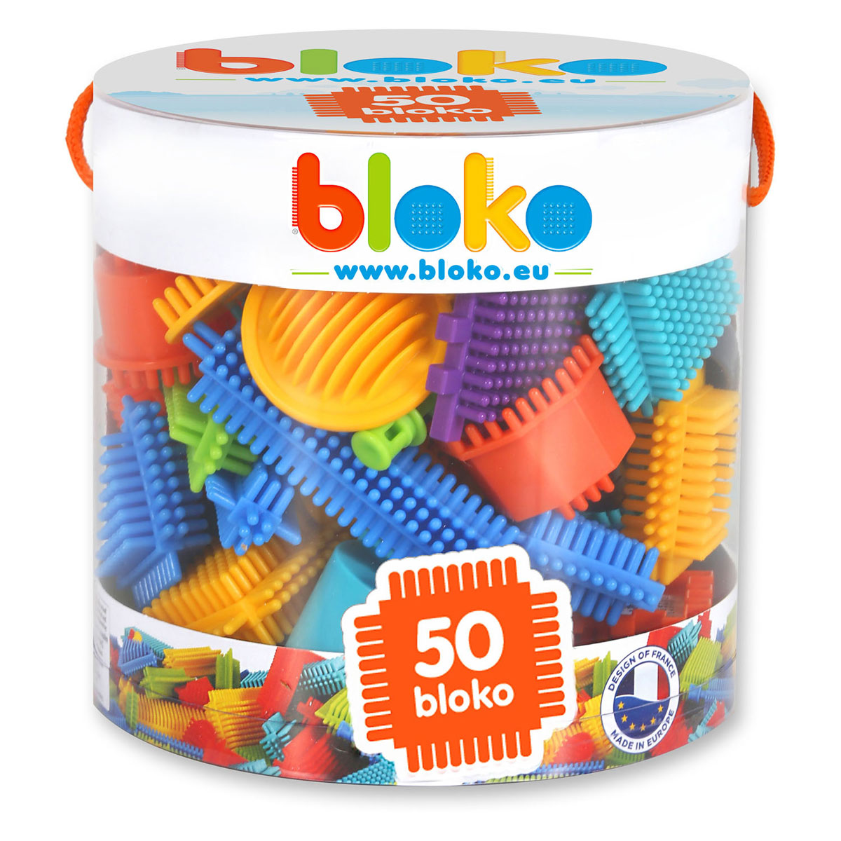 Bloko - tube met 50 bouwstukken - Classic - Bouwset