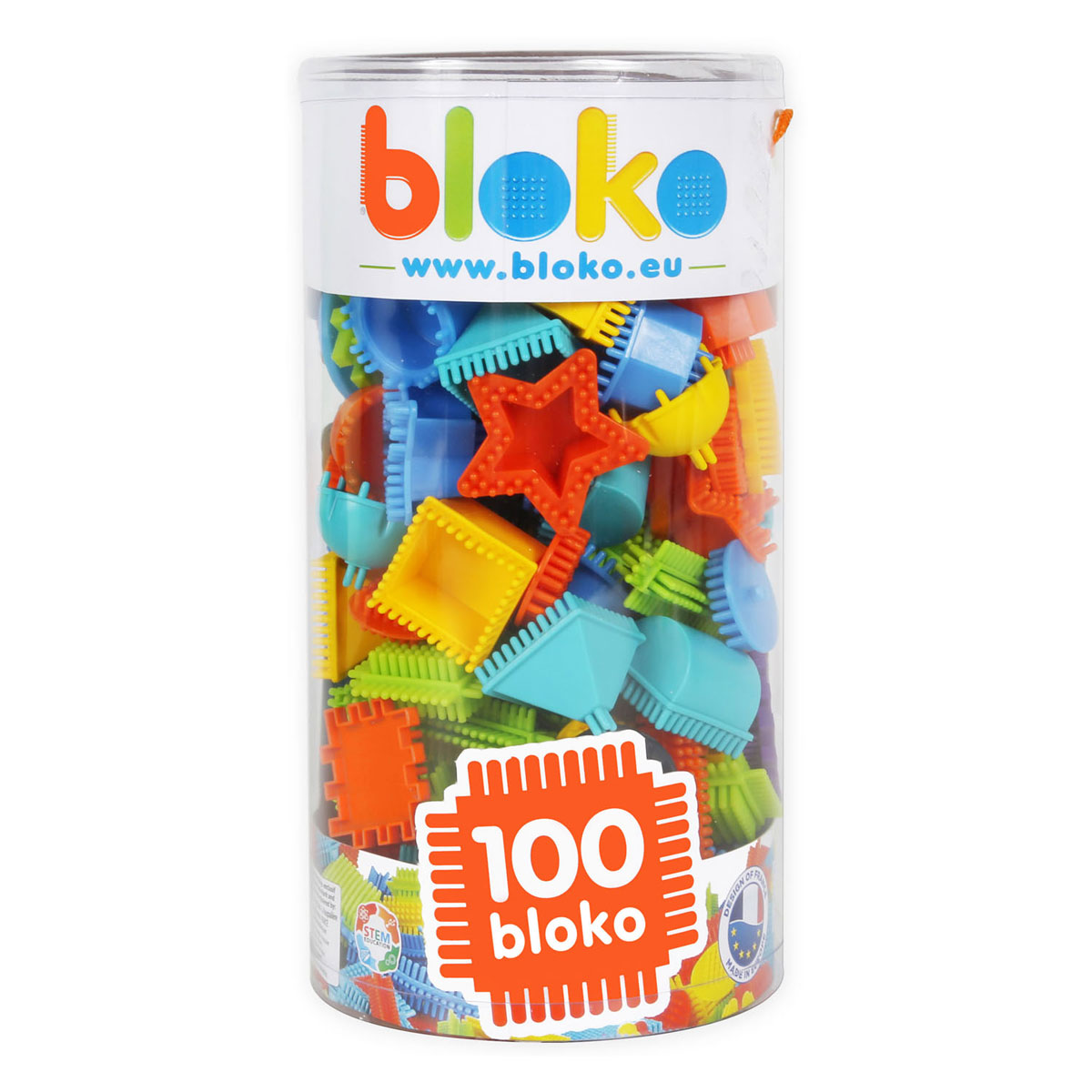 Bloko - tube met 100 bouwstukken - Classic - Bouwset