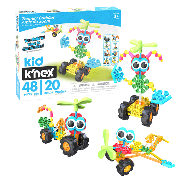 Ensemble de construction Kid Knex Zoomin Buddies, 48 ​​pièces.