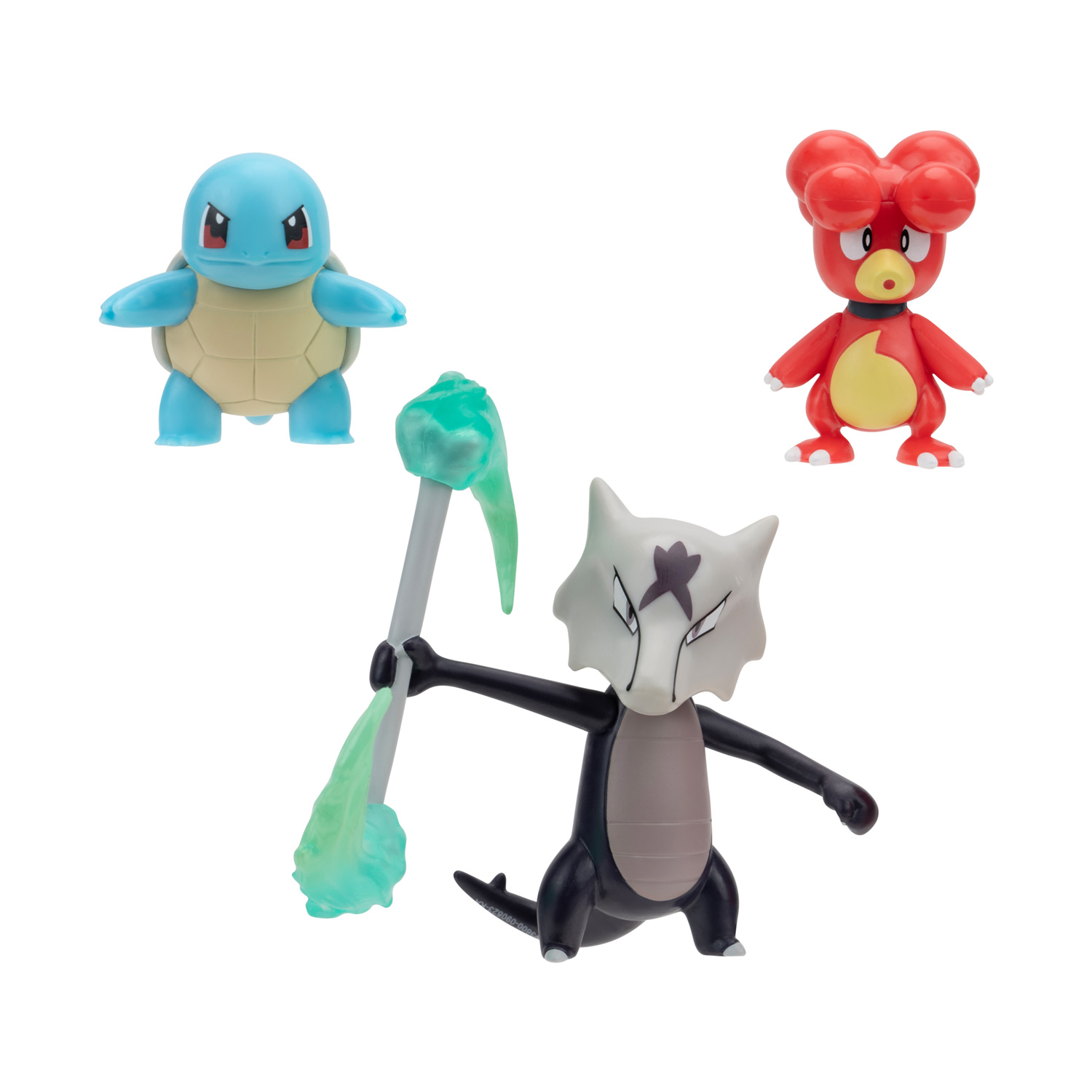 Pokémon Batte-Figurenset – Magby, Alolan, Marow, 3-teilig.