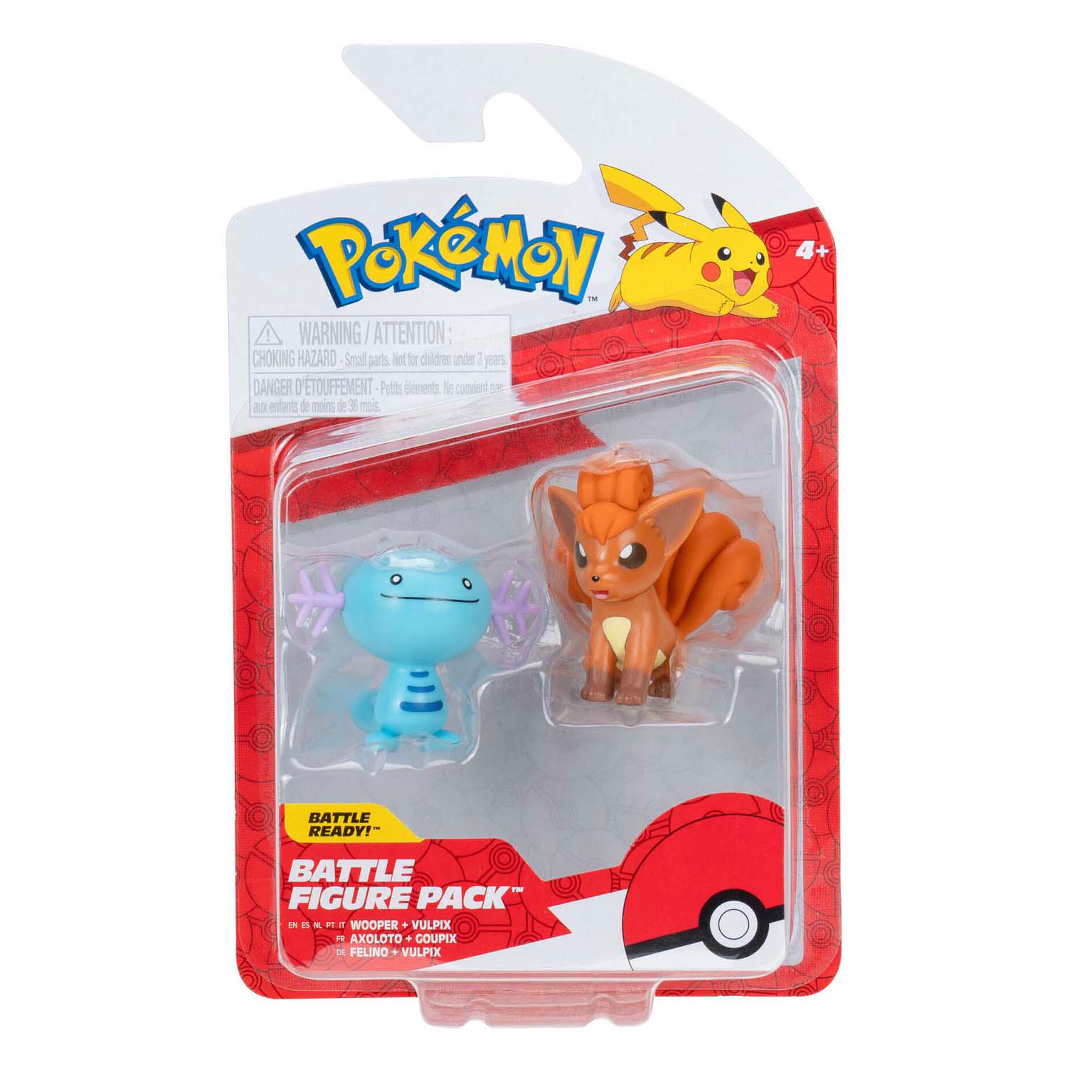 Pokémon-Kampffigur Wooper & Vulpix, 2 Stück.