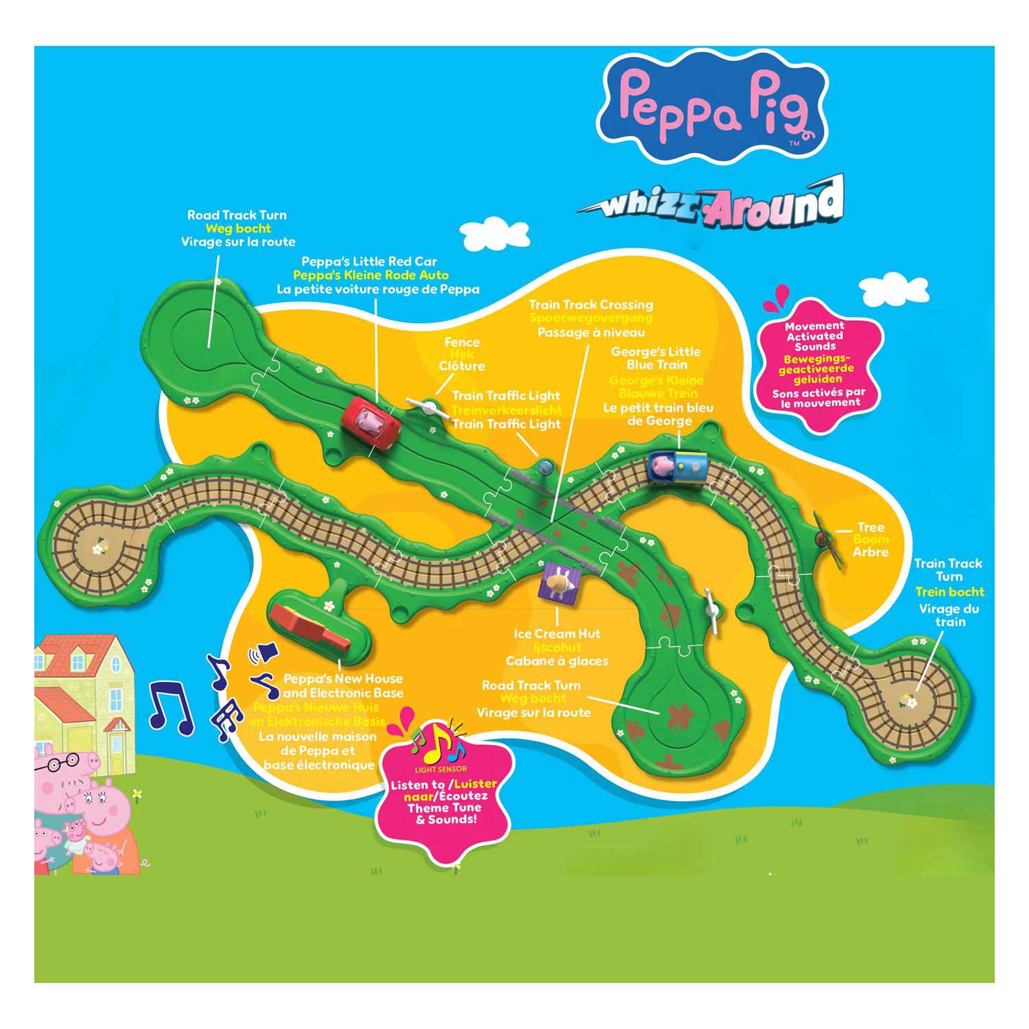 Peppa Pig Whizz Around - Peppa's Rondweg door de Stad Speelset