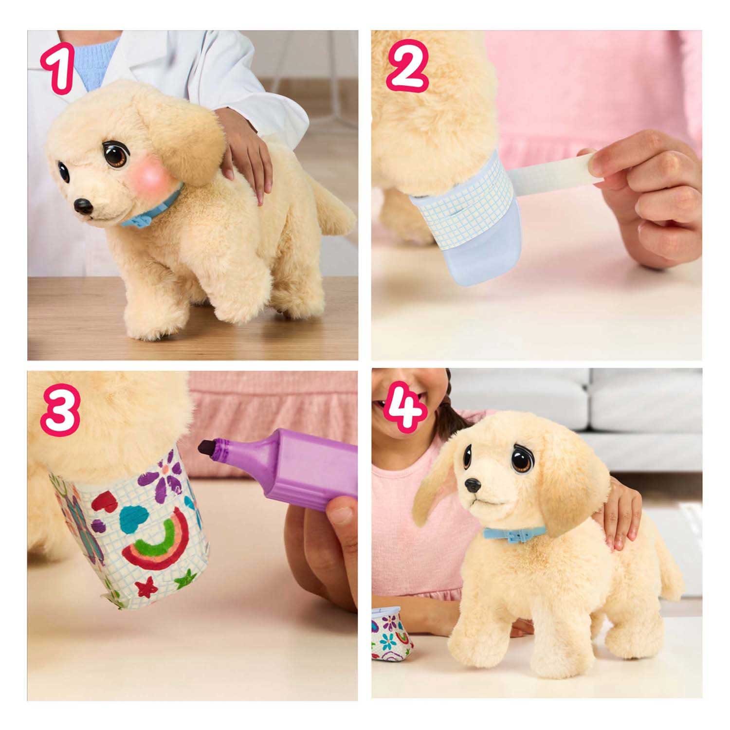 Little Live Pets Ouchies Puppy Cooper - Interactieve Knuffel
