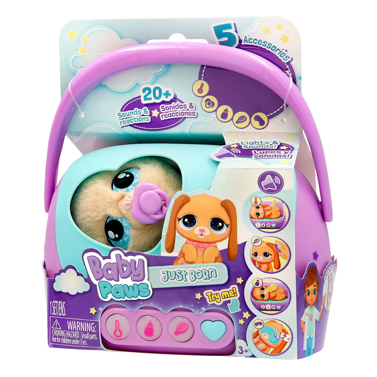 Baby Paws Just Born Puppy - incl. Licht en Geluid