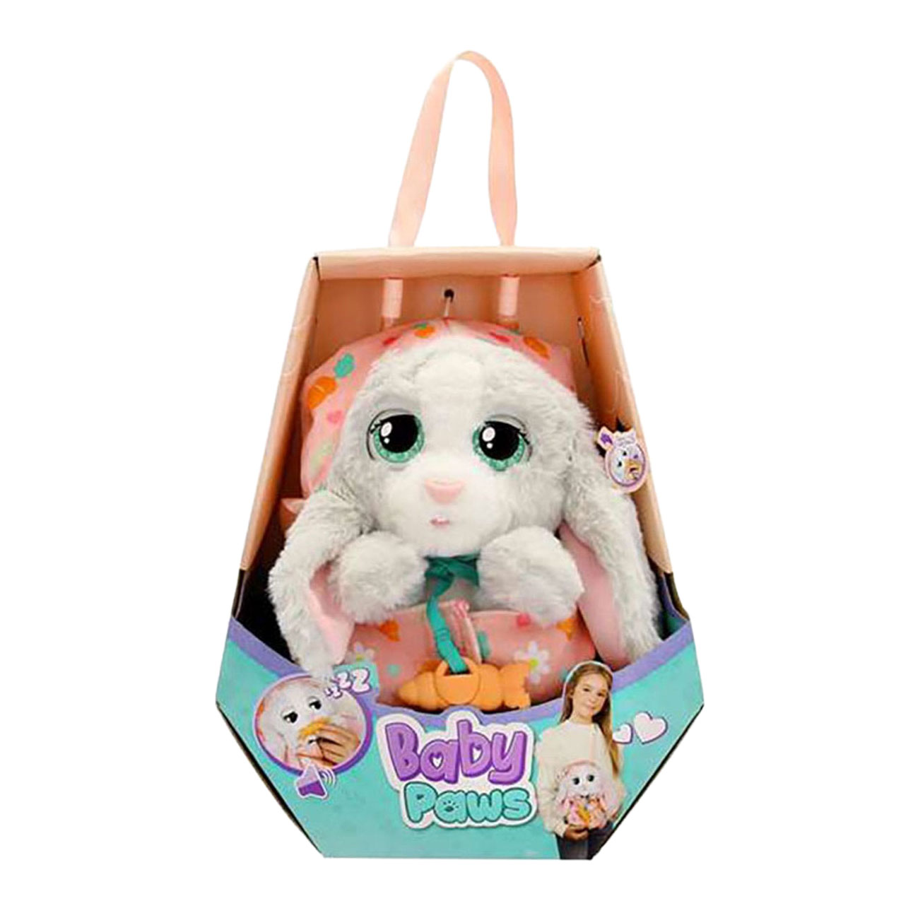 Peluche interactive Baby Paws Bunny - 20 cm