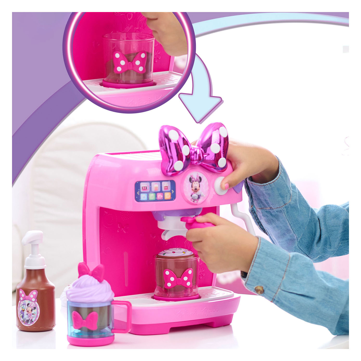 Ensemble machine à café Minnie Mouse de Disney avec lumière et son - 10 pièces.