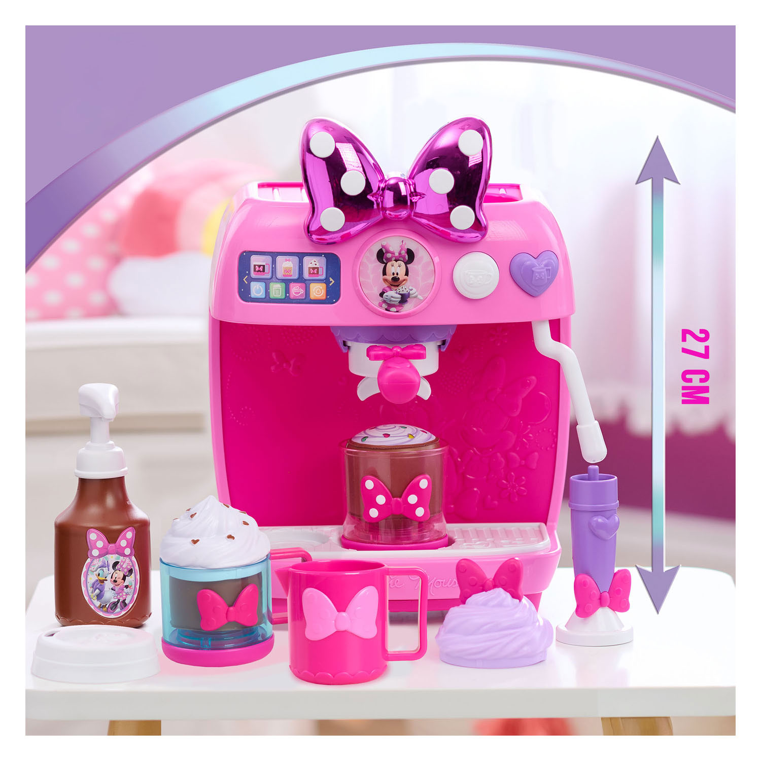 Ensemble machine à café Minnie Mouse de Disney avec lumière et son - 10 pièces.