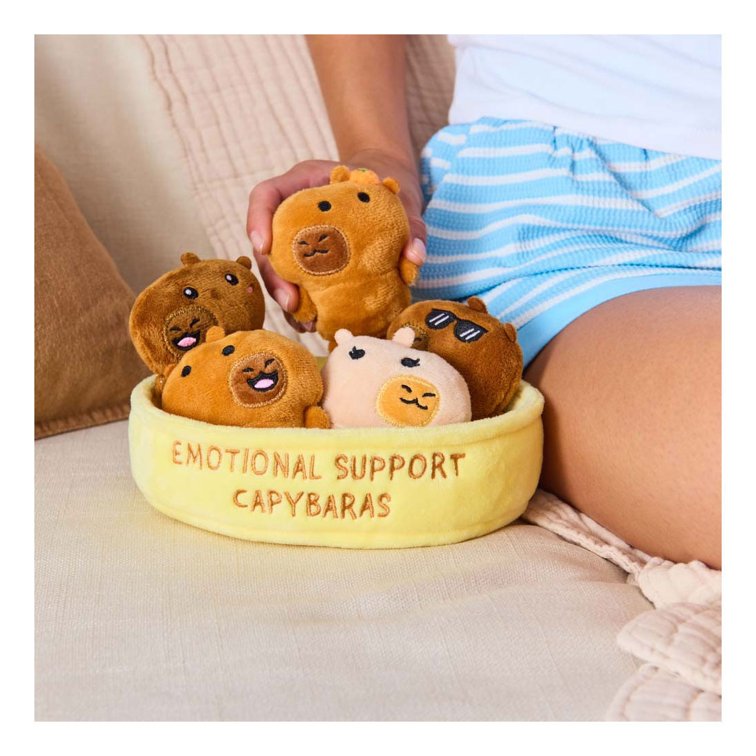 Peluche Capybara de soutien émotionnel - Lot de 6.