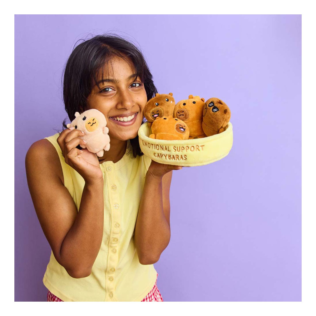 Peluche Capybara de soutien émotionnel - Lot de 6.