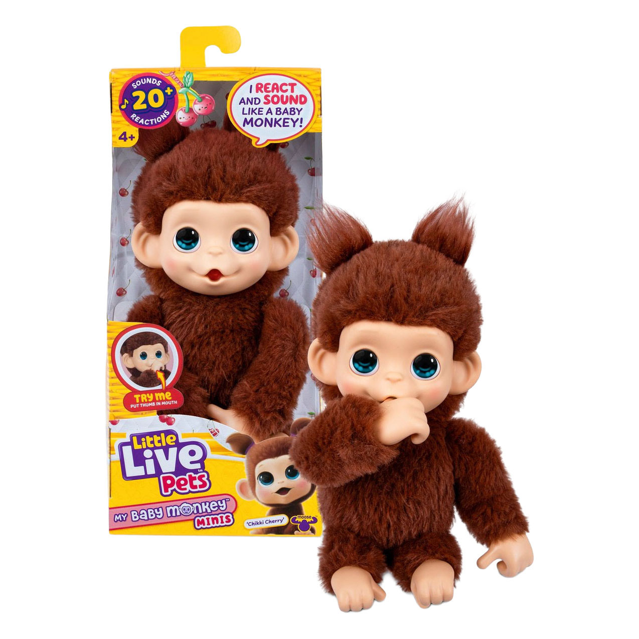 Little Live Pets My Baby Mini Monkey Brown - Interactieve Knuffel