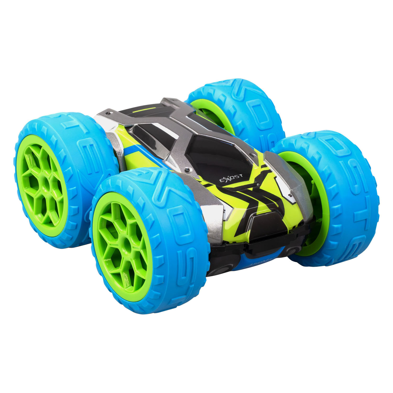Voiture acrobatique télécommandée Exost RC 360 Cross MX bleue/verte - 12 km/h