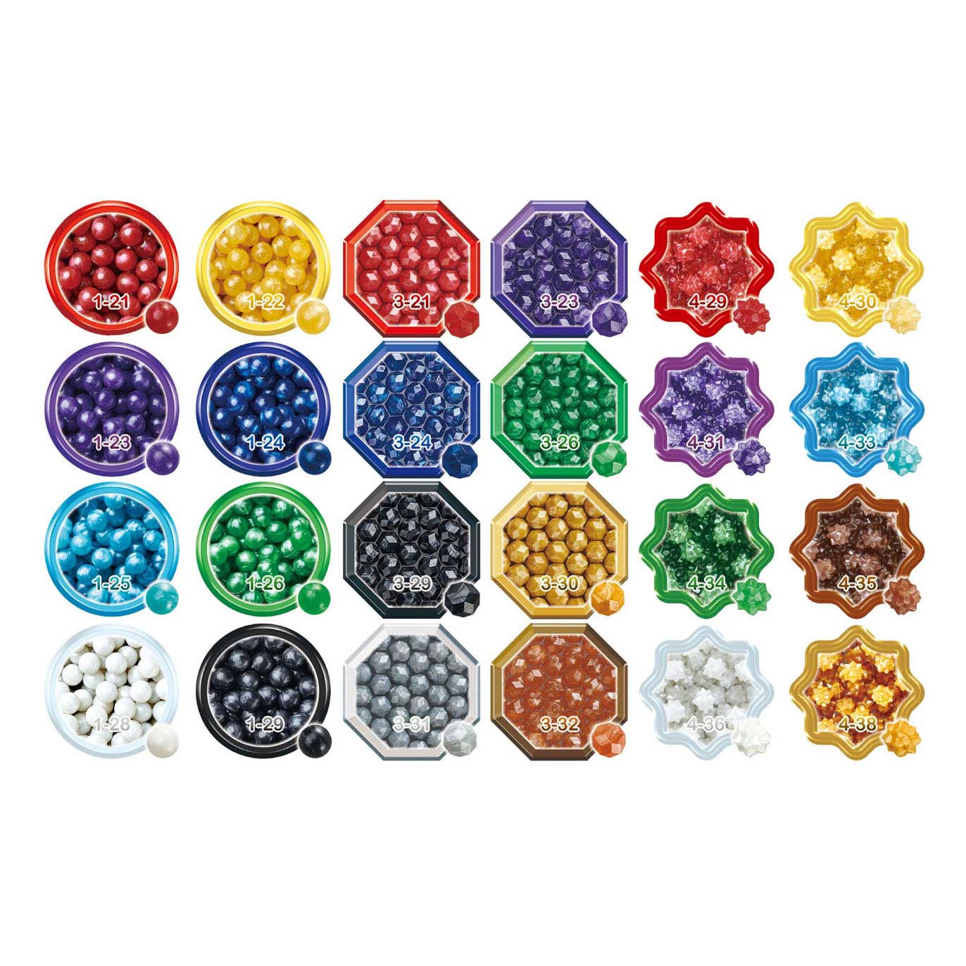 Aquabeads Recharge Shine paquet de perles, 2000 perles en 24 couleurs