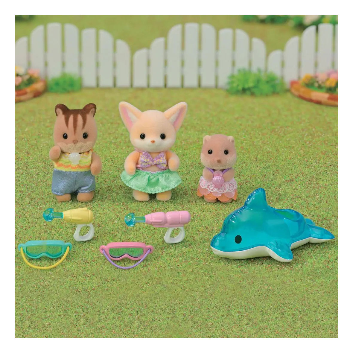 Sylvanian Families 5749 Trio d'amis pour tout-petits - Plaisir à la piscine