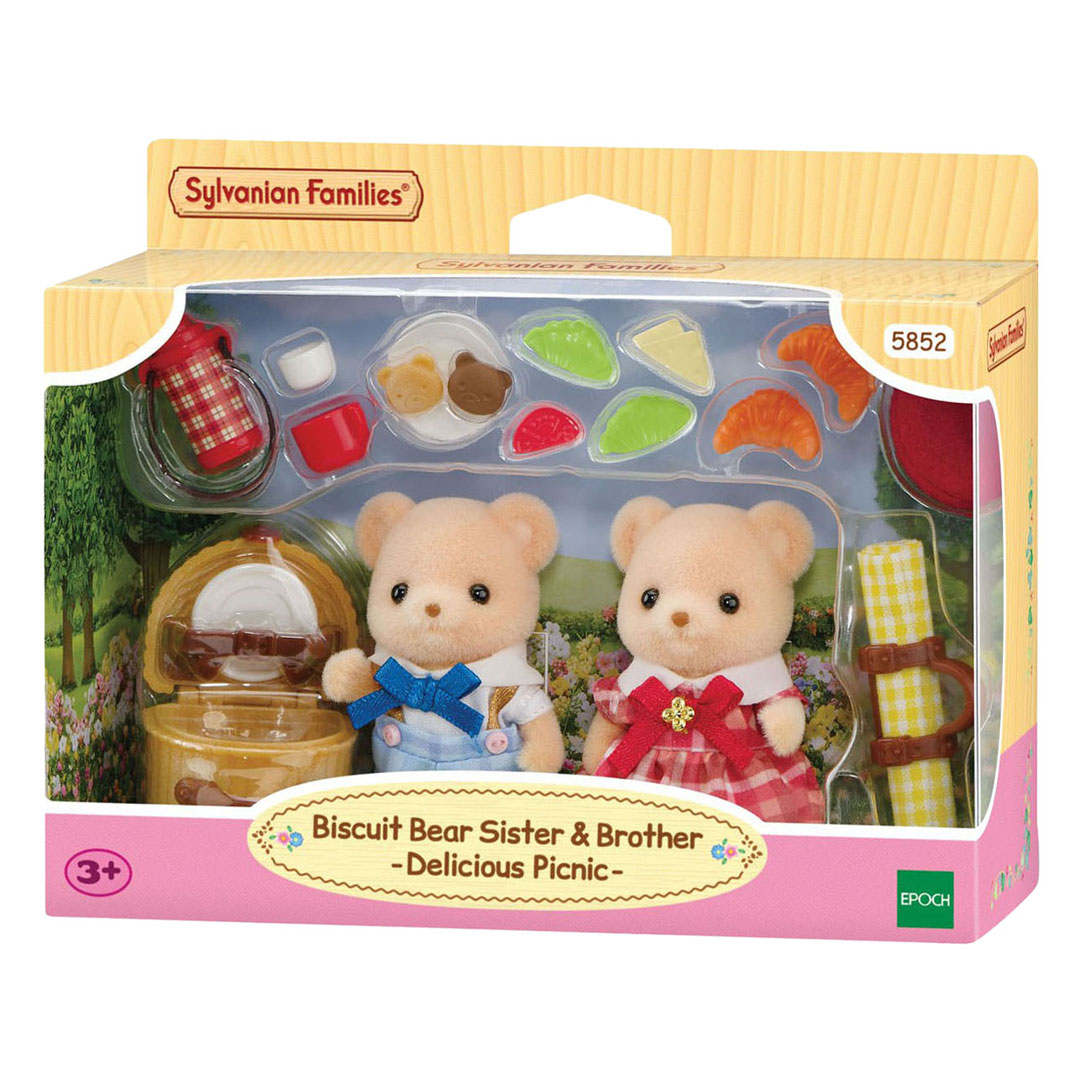 Sylvanian Families 5853 Biscuit Beer Zus en Broer - Picknick Set