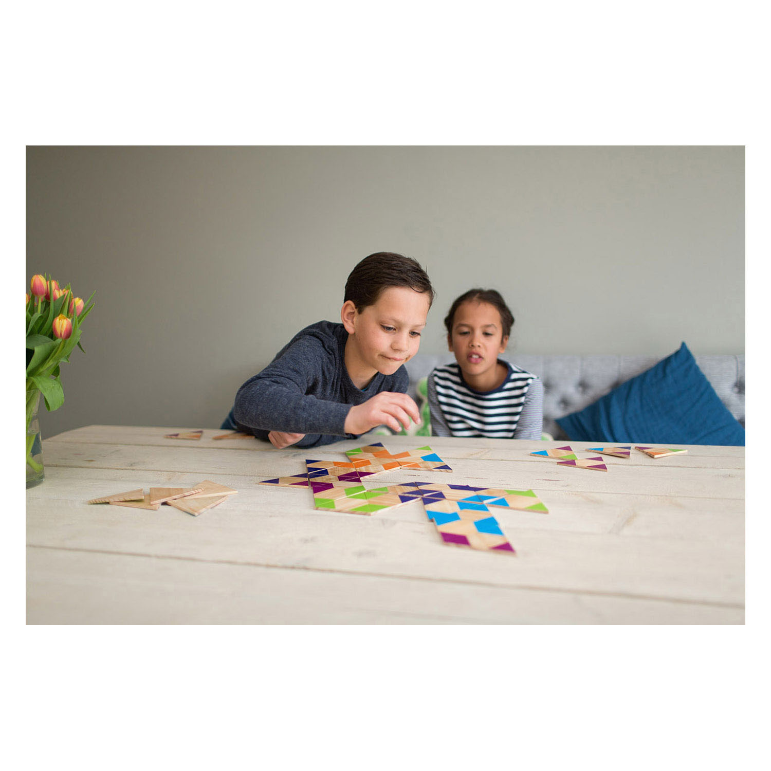 BS Toys Triangle Domino Wood - Jeu d'enfant