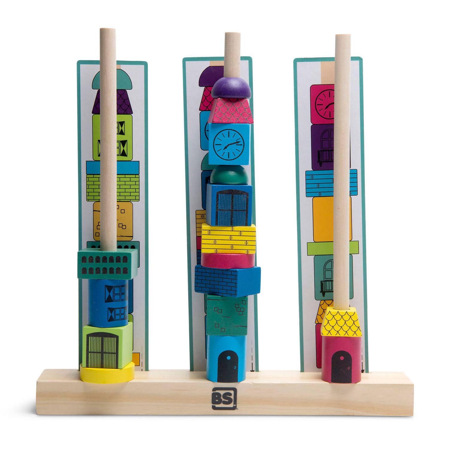 BS Toys Stacking Towers Wood - Stapelspiel