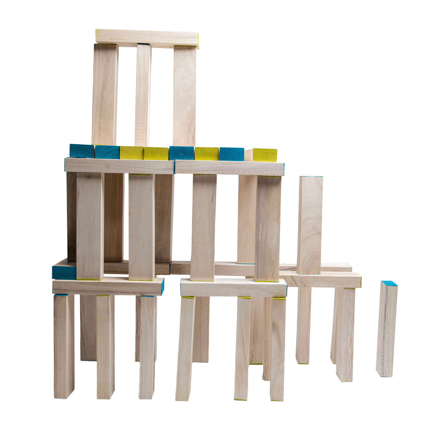 BS Toys Mega Jeu de tour en bois, 61 pièces.