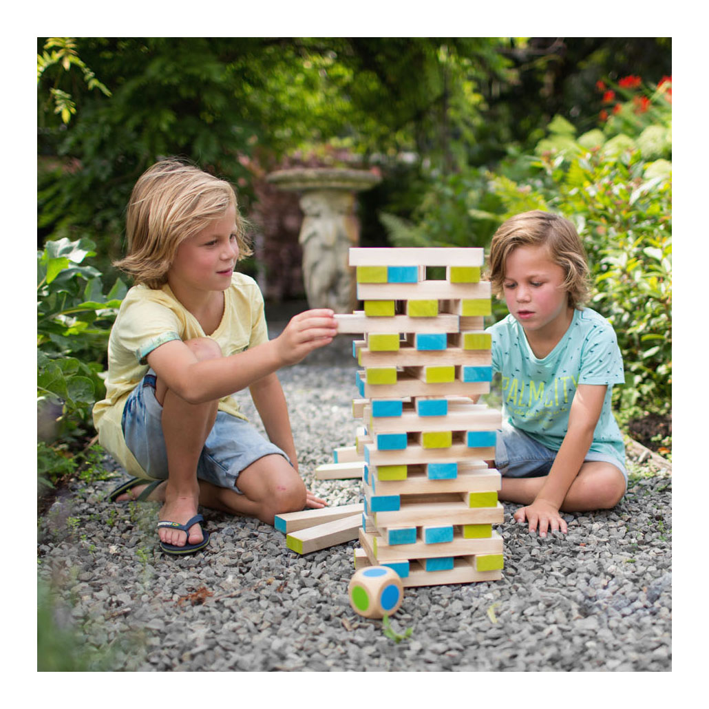 BS Toys Mega Wackelturm-Spiel aus Holz, 61-tlg.